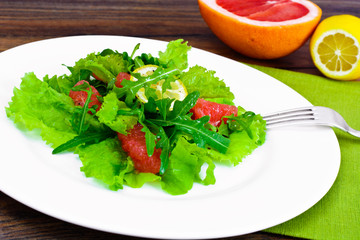 Salad with Mix Batavian, Frise, Radicchio, Chicory, Arugula and 