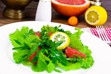 Salad with Mix Batavian, Frise, Radicchio, Chicory, Arugula and 