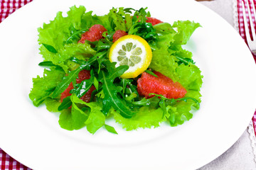 Salad with Mix Batavian, Frise, Radicchio, Chicory, Arugula and 