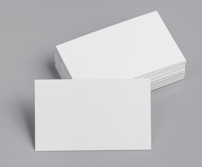 blank business cards on grey background,texte & logo