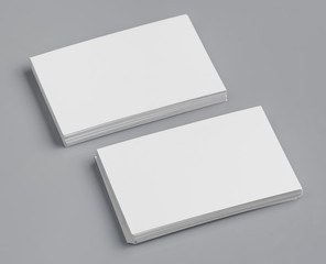 blank business cards on grey background,texte & logo