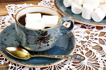 Cocoa, Coffee with Marshmallows Sweet Food