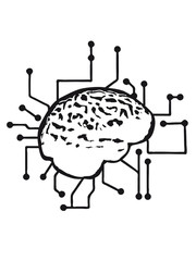 Connecting thinking brain power plug electronically smart electro funny cyborg circuitry