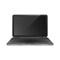 Black laptop isolated on a white background. Notebook.