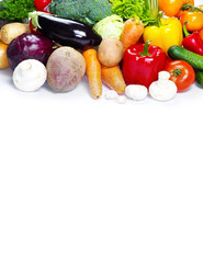 fresh vegetables on the white background