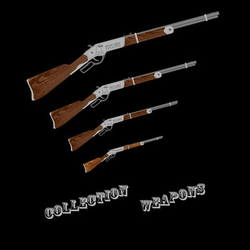 
vintage collectible rifle on a black background
for designers and print. vector illustration
