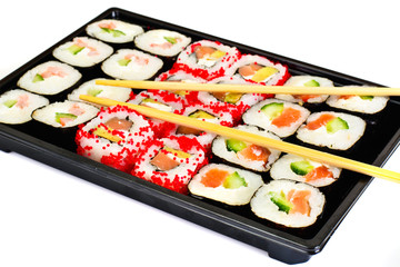 Sushi Florida and California Isolated on White Background