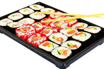 Sushi Florida and California Isolated on White Background