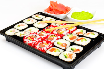 Sushi Florida and California Isolated on White Background