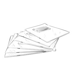 Vector sketch of exercise books.