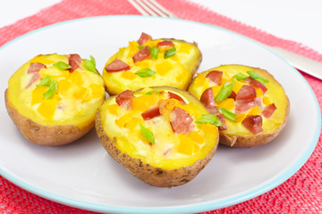 Potatoes Stuffed with Salami Sausage and Yellow Peppers