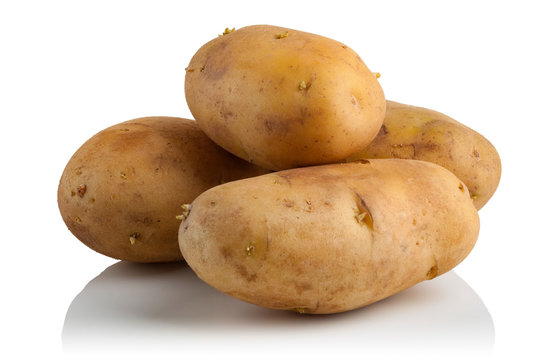 four raw potatoes