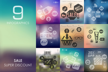 sale infographic with unfocused background