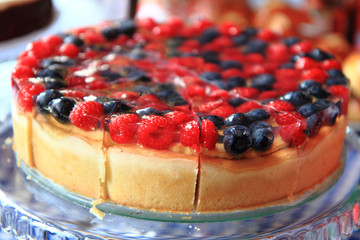 raspberries and blueberries cake