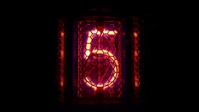   Nixie tube indicator a set of decimal digits.