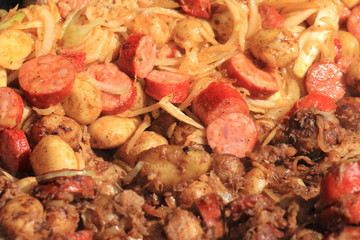 czech food with sausage
