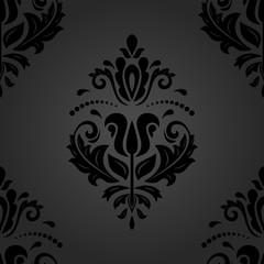 Oriental vector classic dark ornament. Seamless abstract background with repeating elements