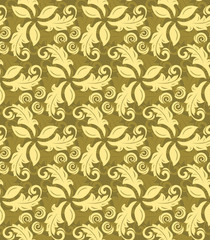 Floral vector ornament. Seamless abstract classic pattern with flowers