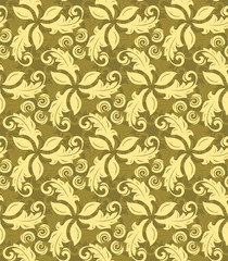 Floral vector ornament. Seamless abstract classic pattern with flowers