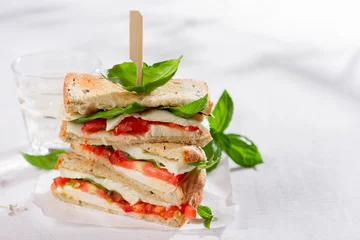 Foto auf Acrylglas Healthy homemade caprese sandwich © Viktorija