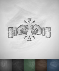 fist fight icon. Hand drawn vector illustration