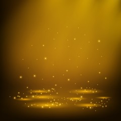 Obraz na płótnie Canvas Golden spotlights shining with sparkles