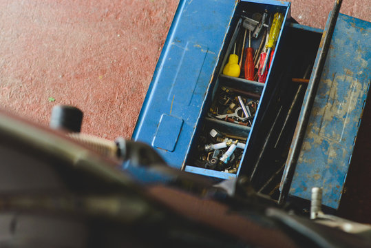 Close-up of a toolbox