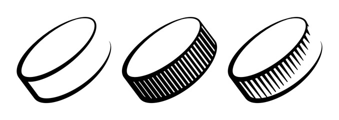 Fototapeta premium Hockey pucks icons