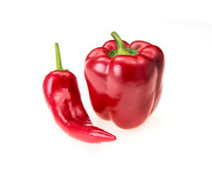 paprika and garlic isolated on white