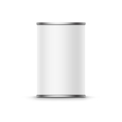 Tin box can packaging container isolated vector illustration on white