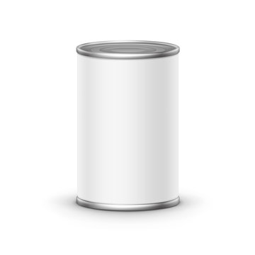 Tin Box Can Packaging Container Isolated Vector Illustration On White