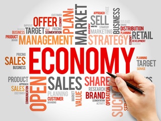 ECONOMY word cloud, business concept