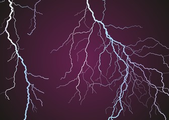 Lightning stroke in sky.