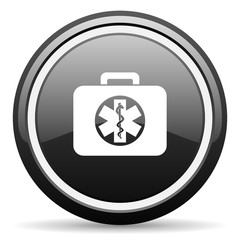 Obraz premium rescue kit black circle glossy web icon