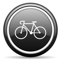 bicycle black circle glossy web icon