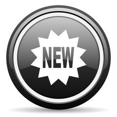 new black circle glossy web icon