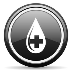 Obraz premium blood black circle glossy web icon