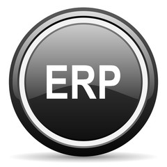 erp black circle glossy web icon