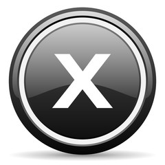 Fototapeta premium cancel black circle glossy web icon