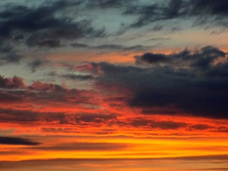 Orange sky during sunset