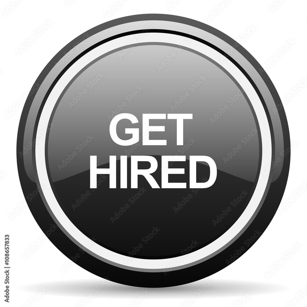 Poster get higreen black circle glossy web icon