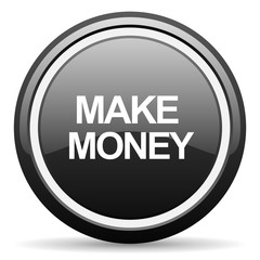 make money black circle glossy web icon