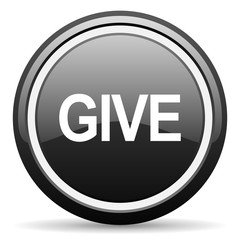 give black circle glossy web icon