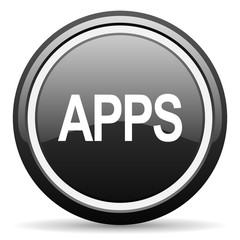 apps black circle glossy web icon