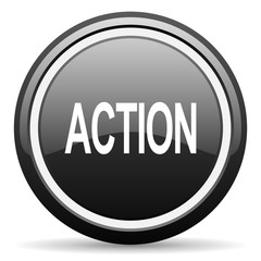 action black circle glossy web icon