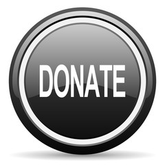 donate black circle glossy web icon