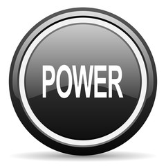 power black circle glossy web icon