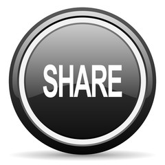 share black circle glossy web icon