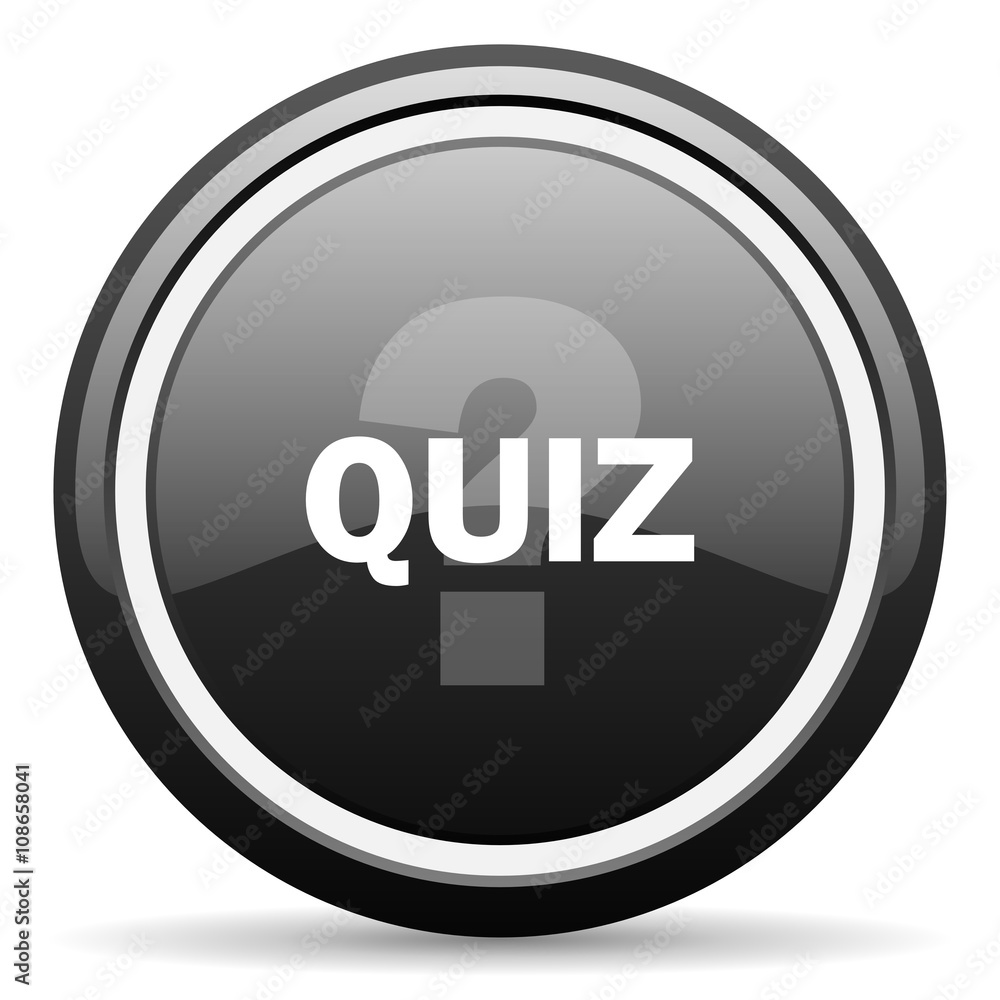 Poster quiz black circle glossy web icon