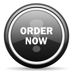 order now black circle glossy web icon
